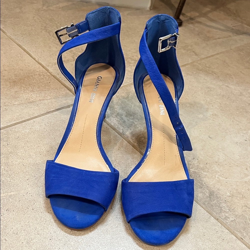 Stylish Blue Ankle Strap Heels by Gianvito Rossi